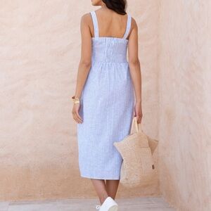 Linen & Cotton Midi Maternity & Nursing Dress